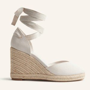 Reformation Camille Cream Lace-Up Espadrille Wedge Size 7 (Camilla)